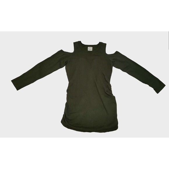 Hippie Rose Open Shoulder Sweater Dark Army Green Small Excellent - Picture 1 of 2
